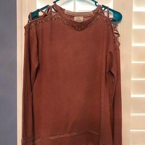 Open shoulder sweater